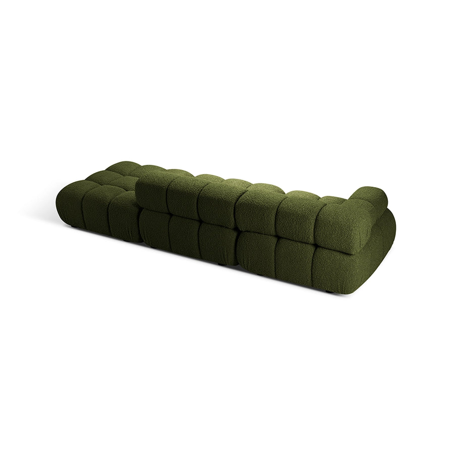 Canapea verde pentru 4 persoane boucle Bellis Left