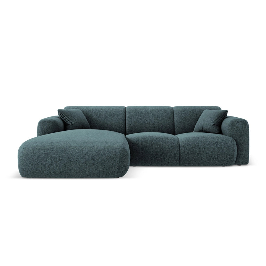 Canapea verde petrol cu colt din chenille Nolio Left