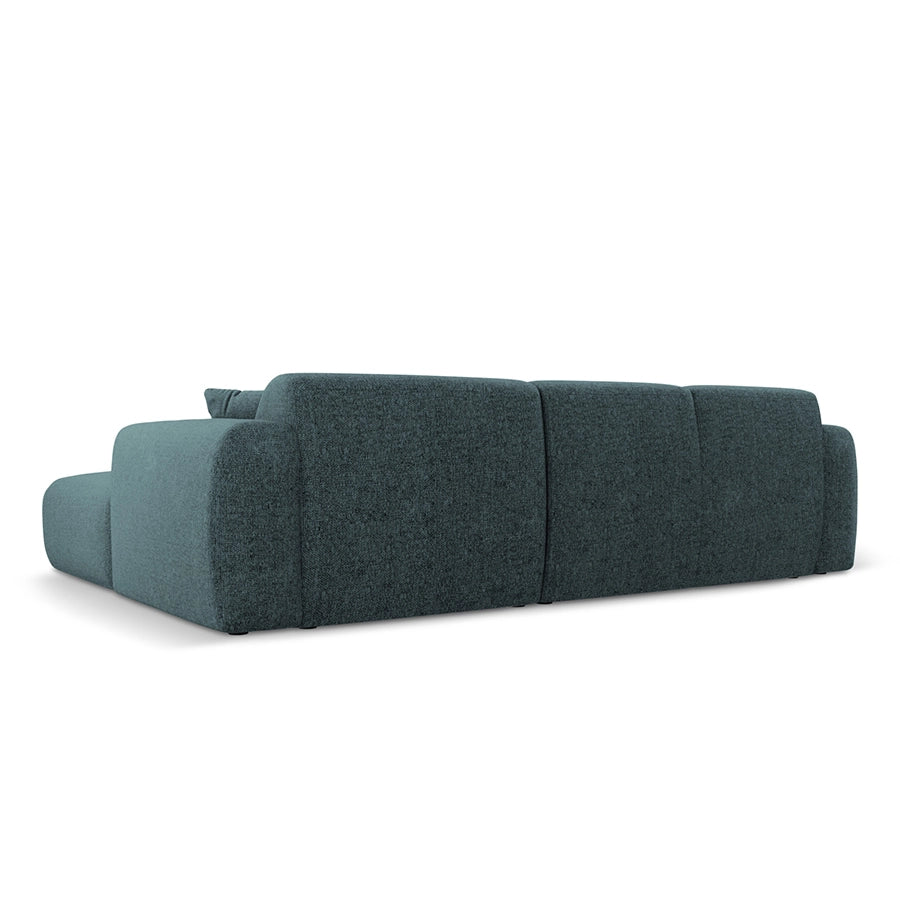 Canapea verde petrol cu colt din chenille Nolio Left