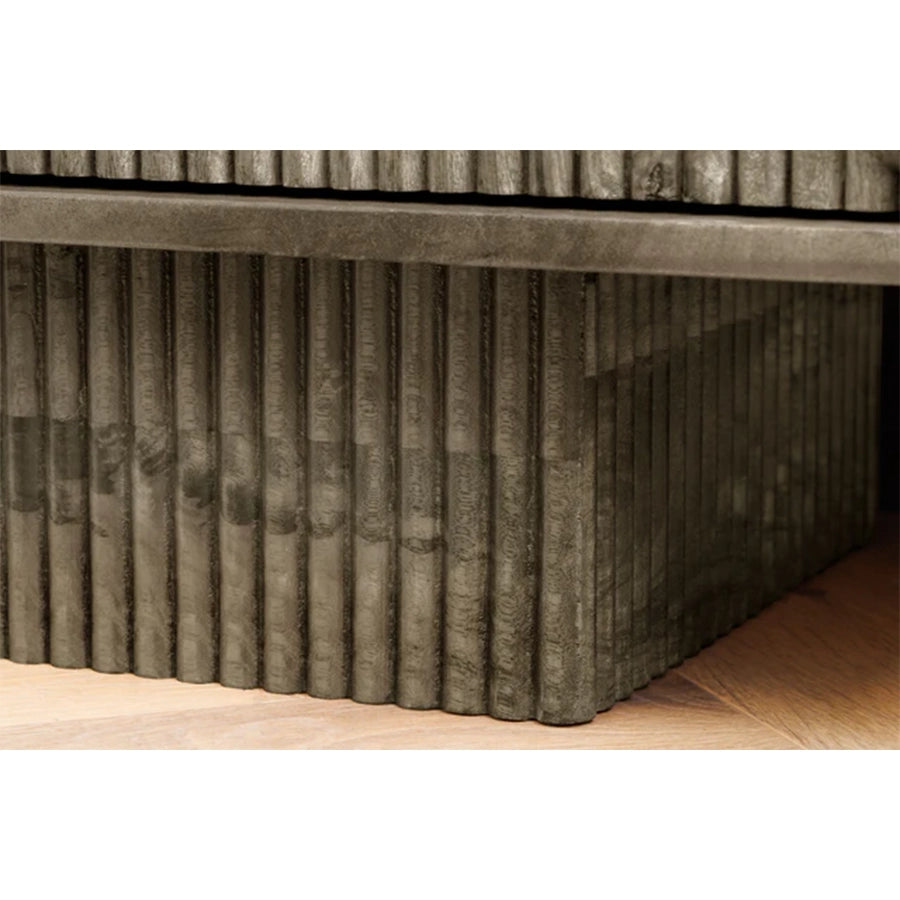 Comoda TV gri din lemn de mango 200 cm Art Deco