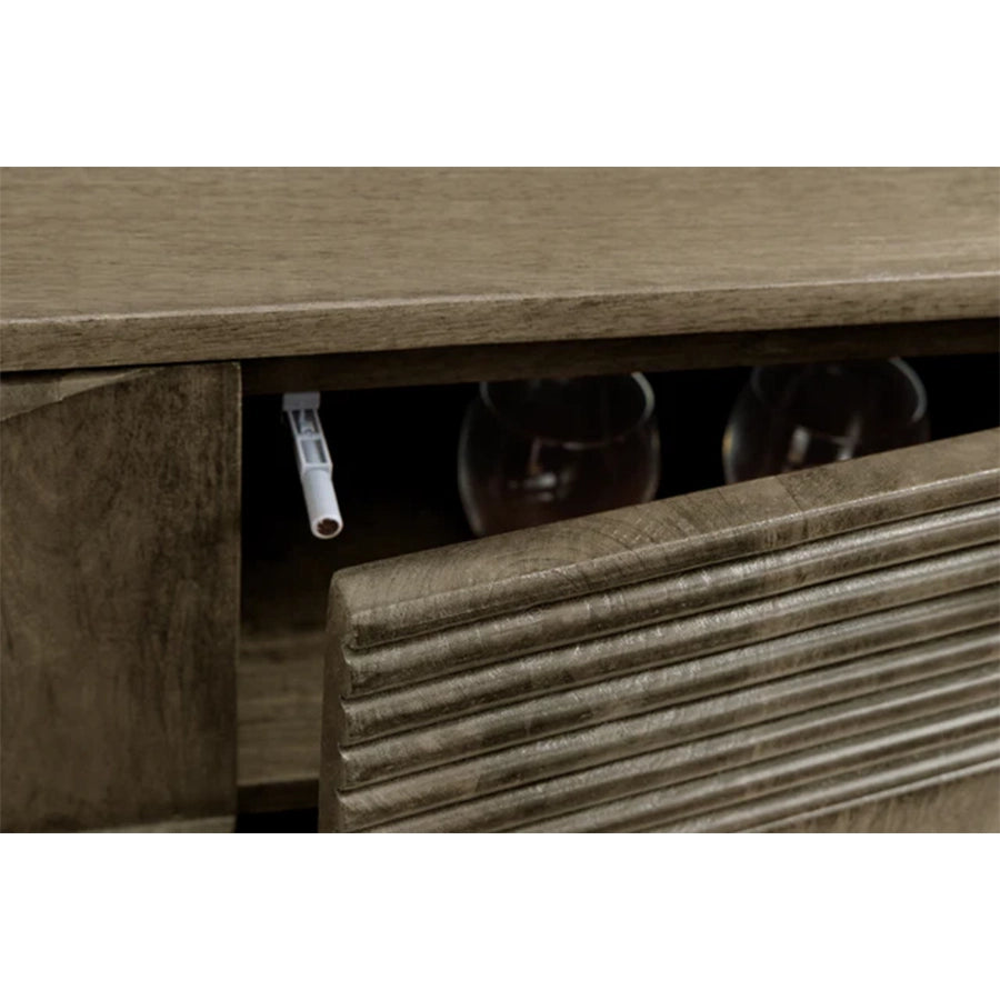 Comoda TV gri din lemn de mango 200 cm Art Deco