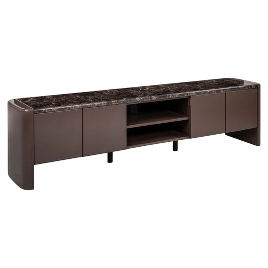 Comoda TV maro din MDF si ceramica Almundi