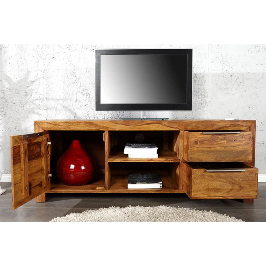 Comoda TV maro din lemn 135 cm Lagos