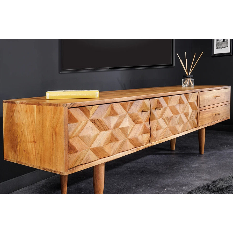 Comoda TV maro din lemn 145 cm Alpine