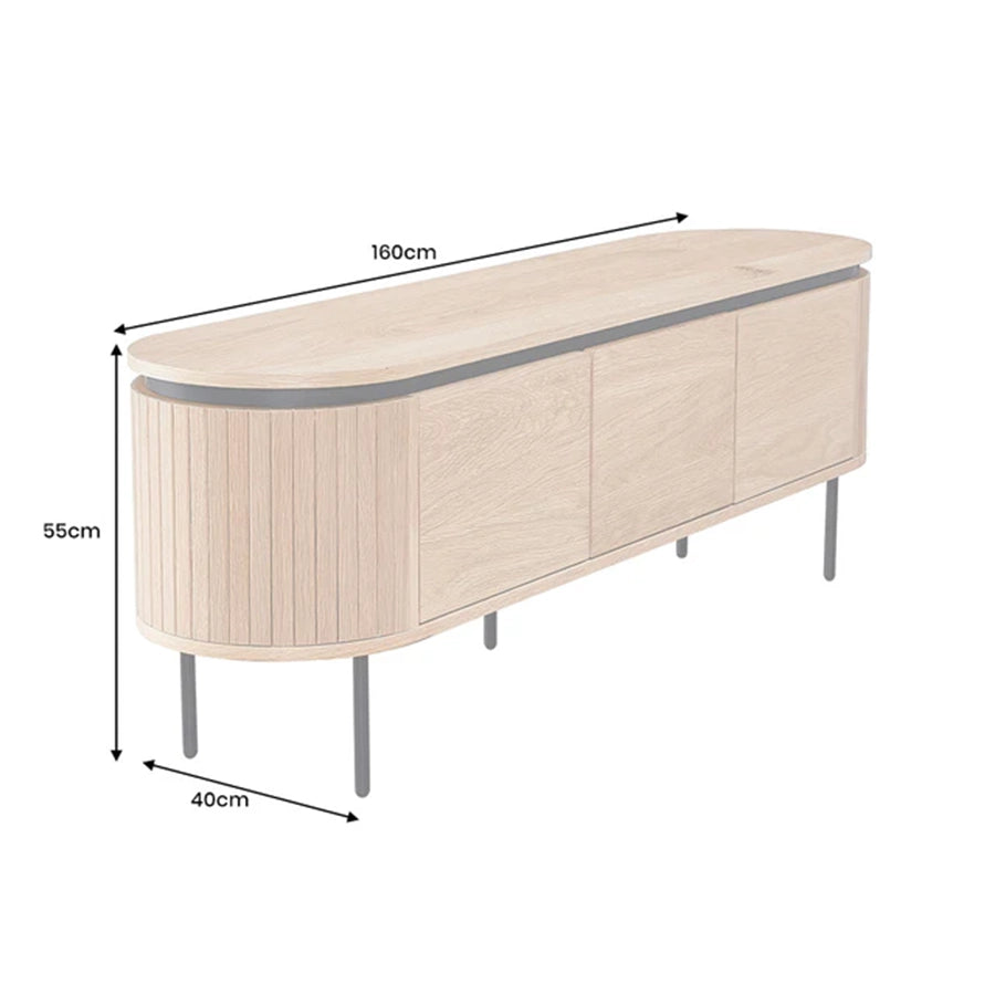 Comoda TV maro din lemn 160 cm Atelier