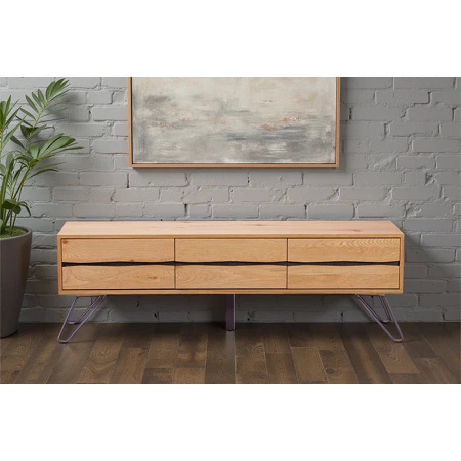 Comoda TV maro din lemn 160 cm Living Edge