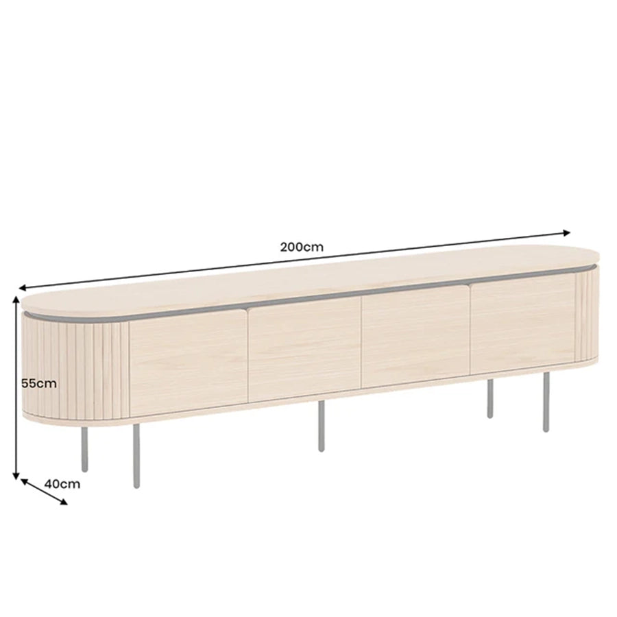 Comoda TV maro din lemn 200 cm Atelier