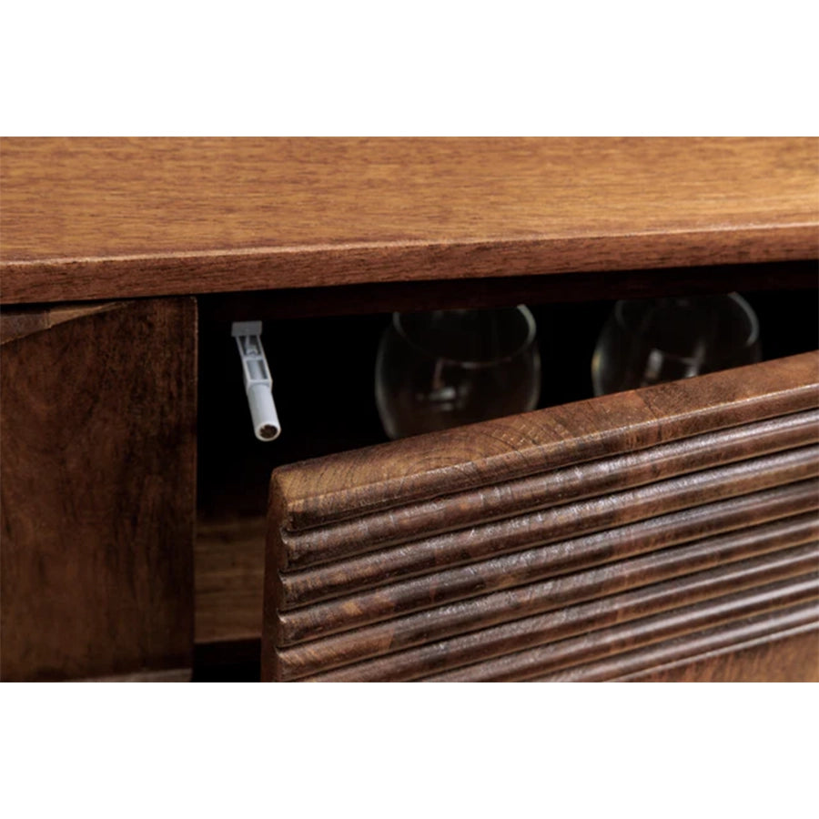 Comoda TV maro din lemn de mango 200 cm Art Deco