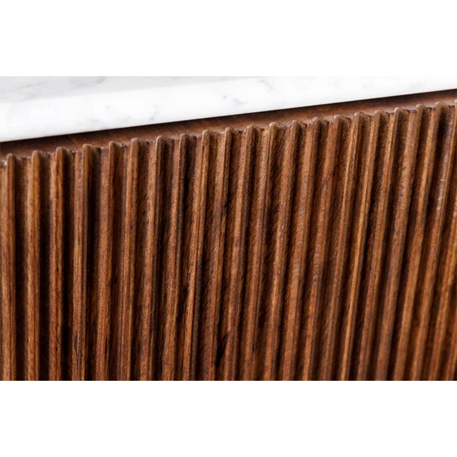 Comoda TV maro din lemn si marmura 170 cm Gatsby