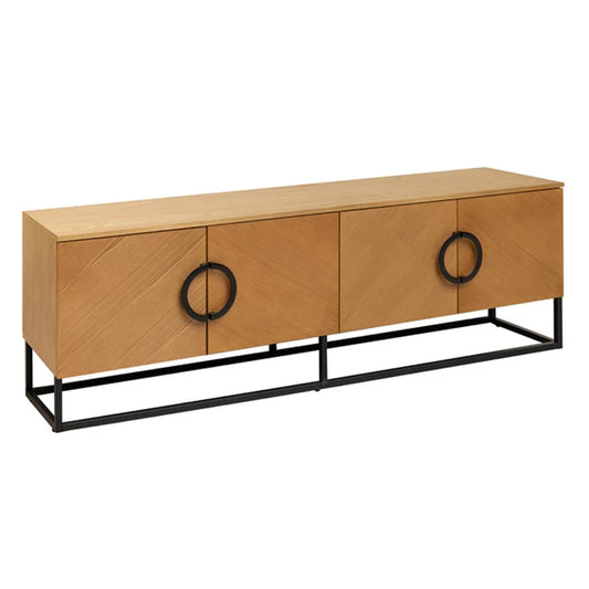 Comoda TV maro natur din lemn 180 cm Grandezza