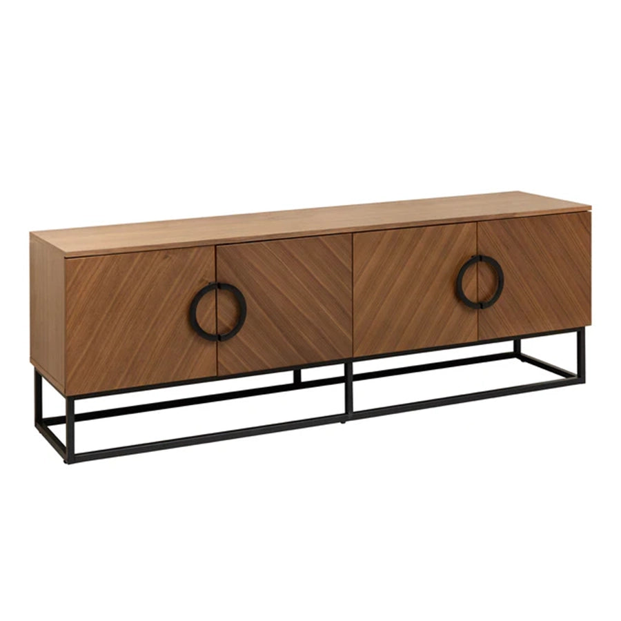 Comoda TV maro nuc din lemn 180 cm Grandezza