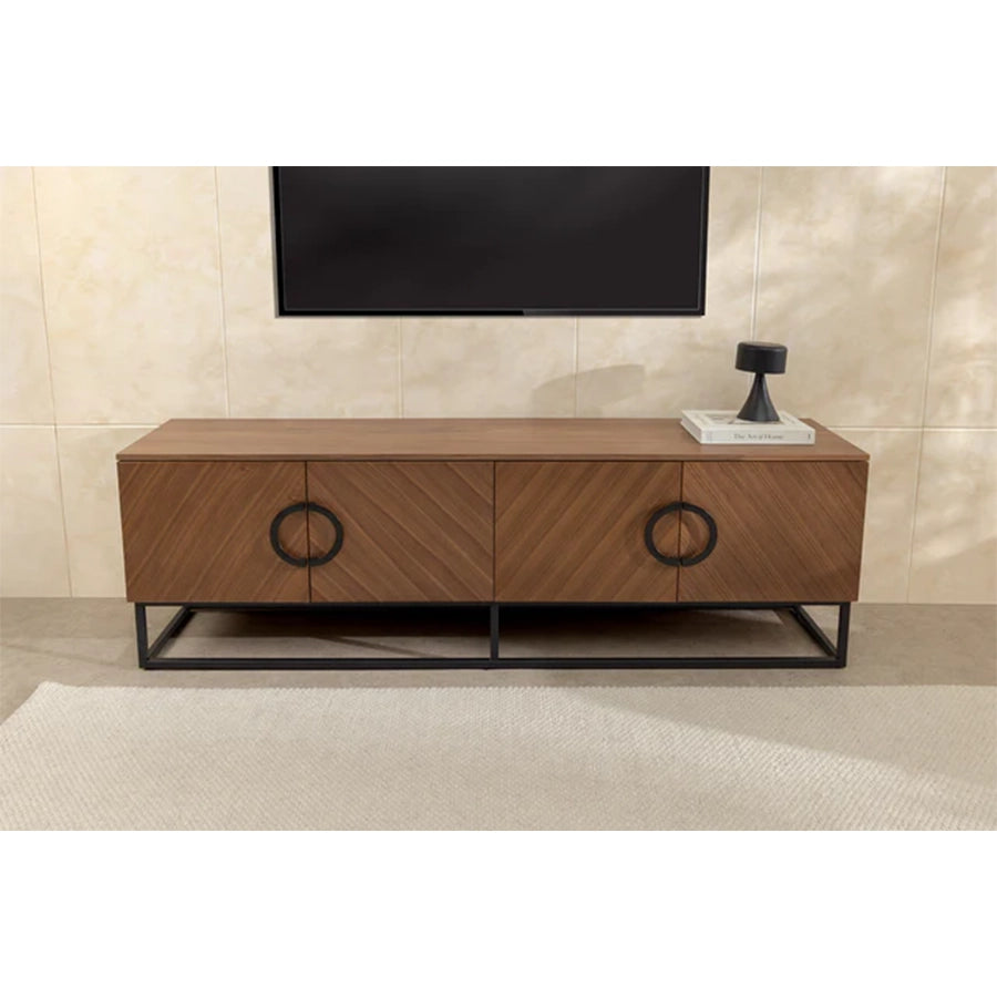 Comoda TV maro nuc din lemn 180 cm Grandezza