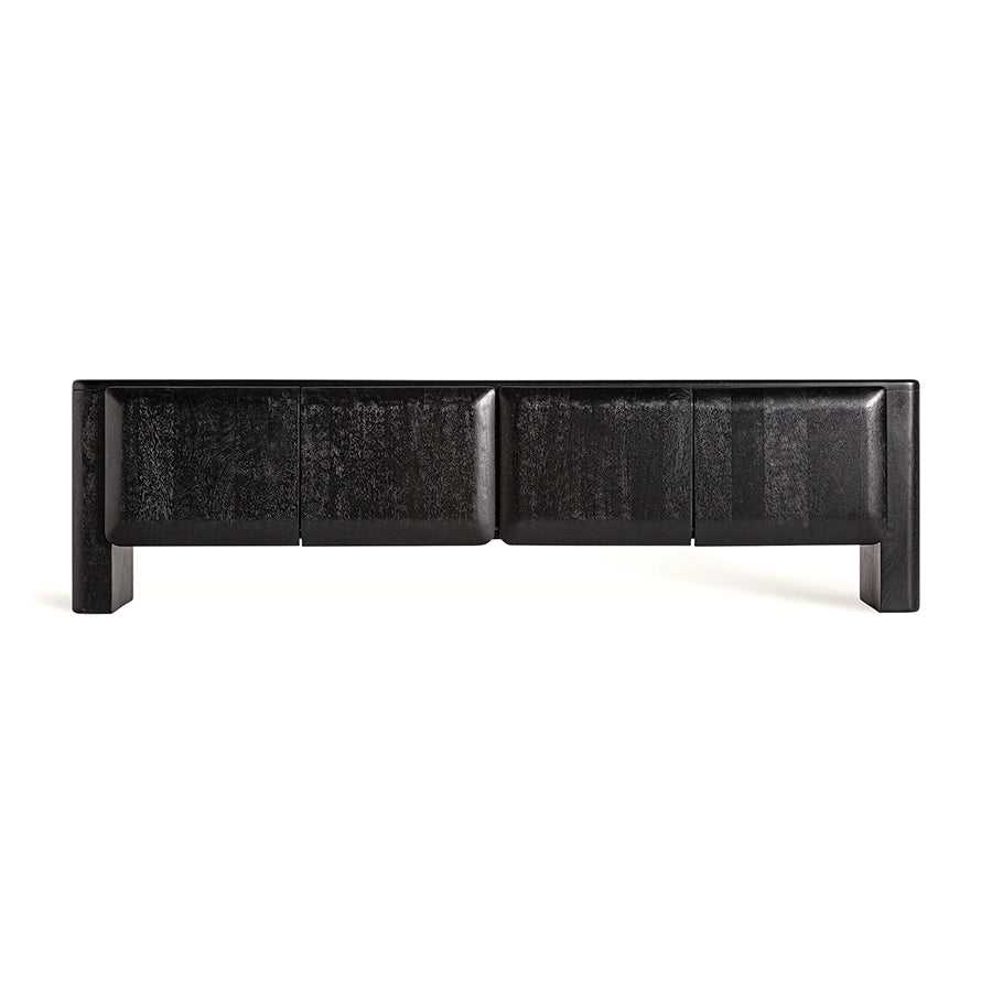 Comoda TV neagra din lemn 200 cm Norfolk