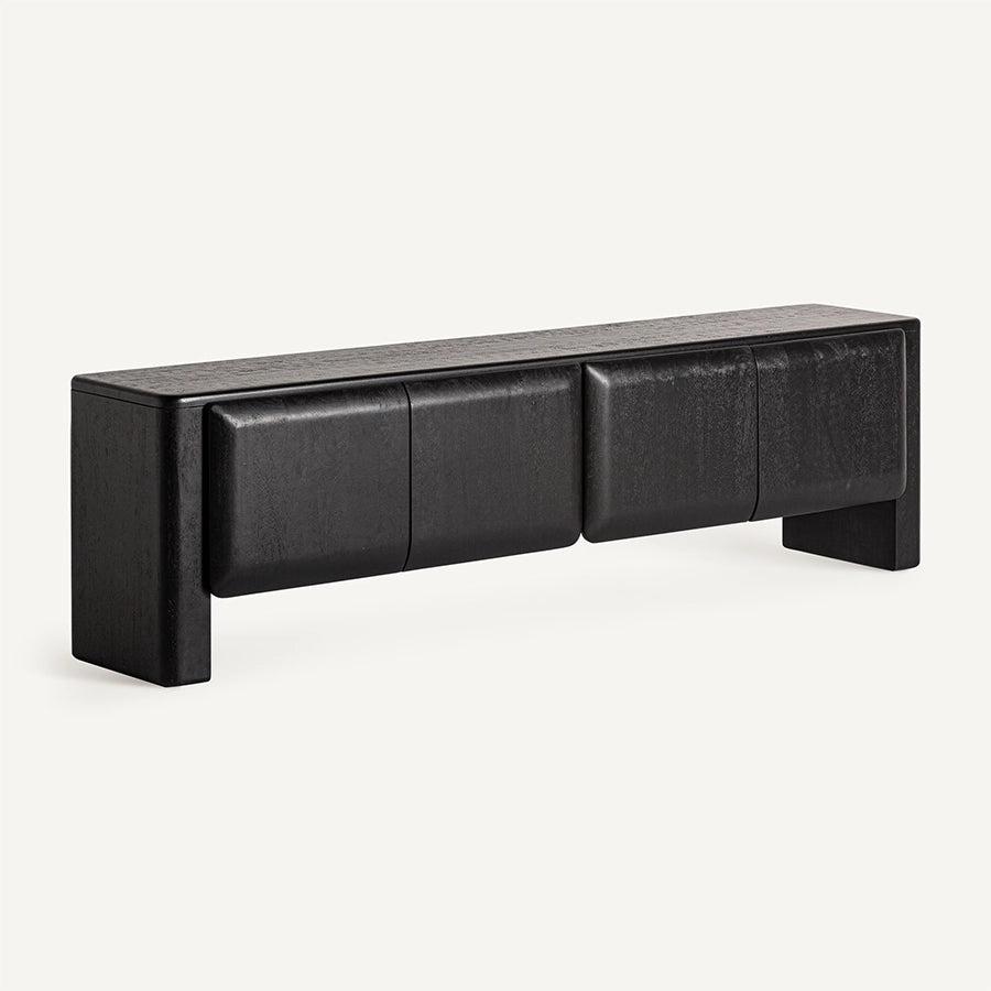 Comoda TV neagra din lemn 200 cm Norfolk
