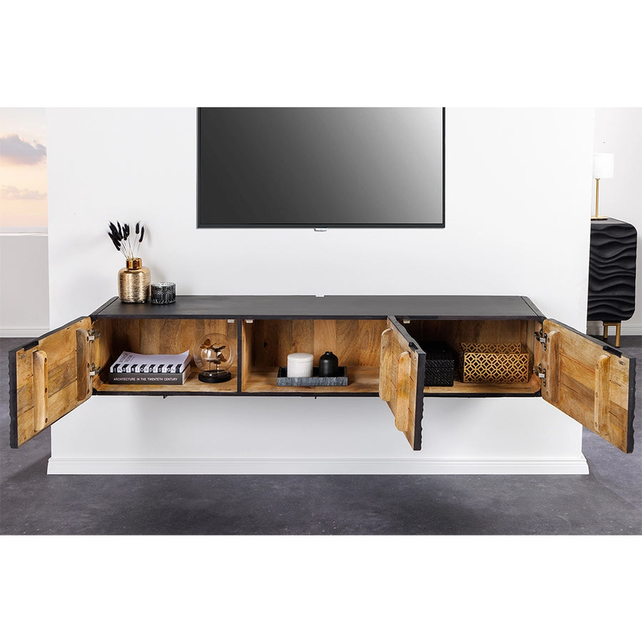 Comoda TV neagra din lemn Lagoon Invicta Interior