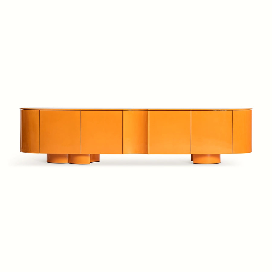 Comoda TV orange din lemn Mirkov Vical