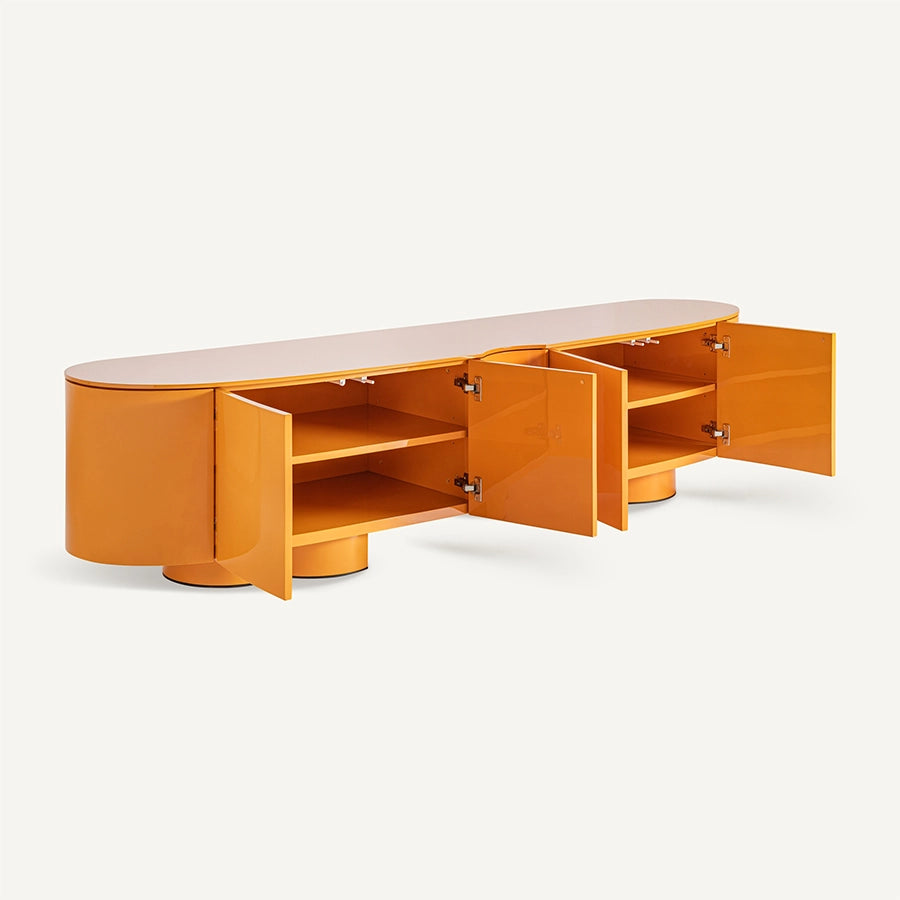 Comoda TV orange din lemn Mirkov Vical