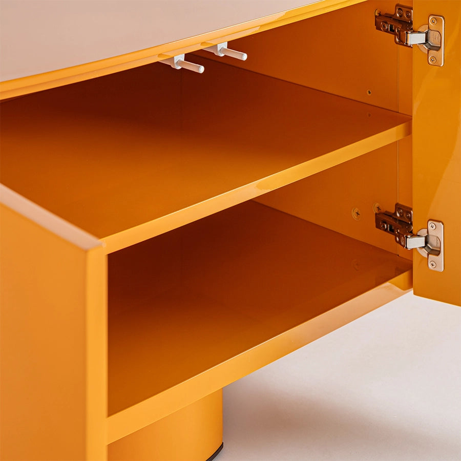 Comoda TV orange din lemn Mirkov Vical