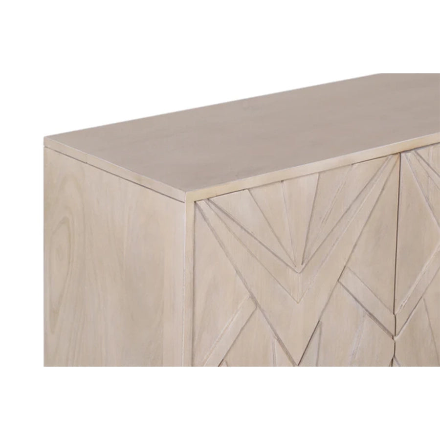 Comoda alba crem din lemn 170 cm Metropolitan