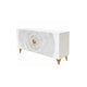 Comoda alba din lemn 140 cm Golden Sunset