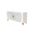 Comoda alba din lemn 140 cm Golden Sunset