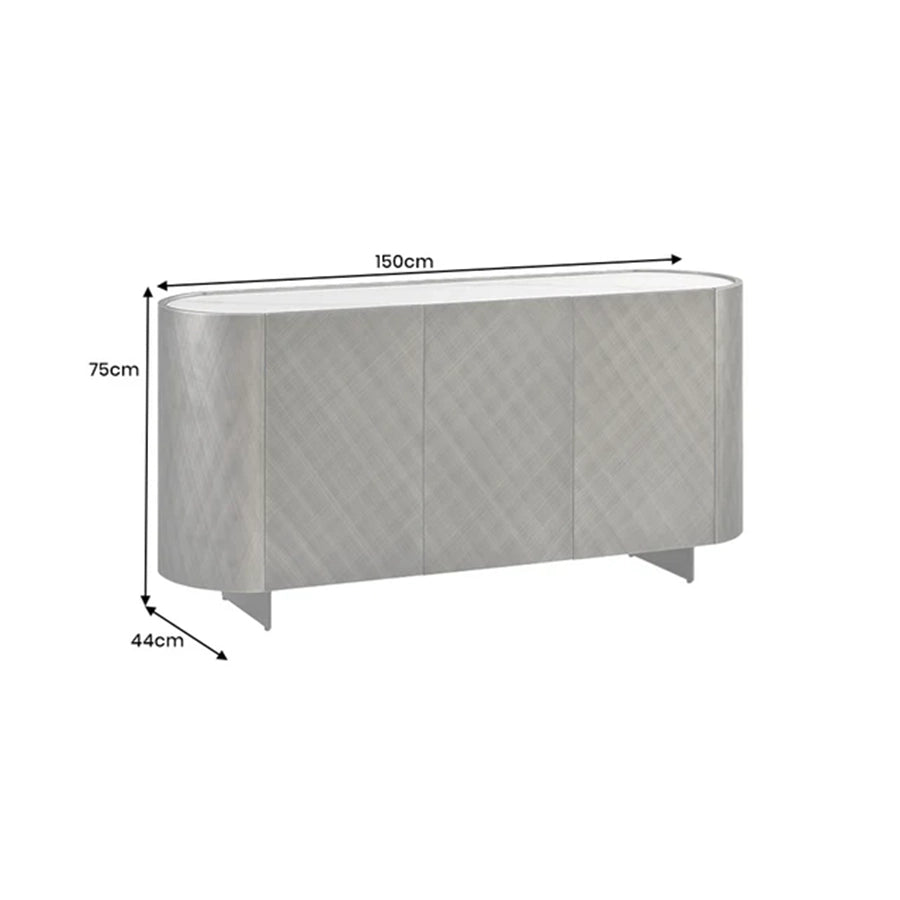 Comoda bronz din lemn periat 150 cm Reflection