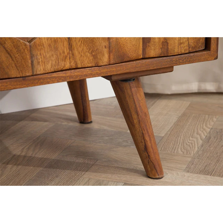 Comoda maro din lemn 145 cm Mystic Living