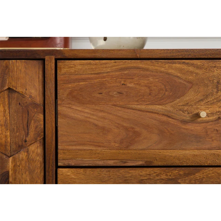 Comoda maro din lemn 145 cm Mystic Living