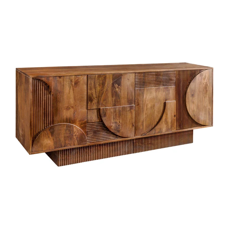 Comoda maro din lemn de mango 170 cm Art Deco
