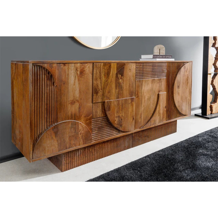 Comoda maro din lemn de mango 170 cm Art Deco