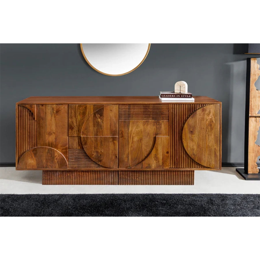 Comoda maro din lemn de mango 170 cm Art Deco