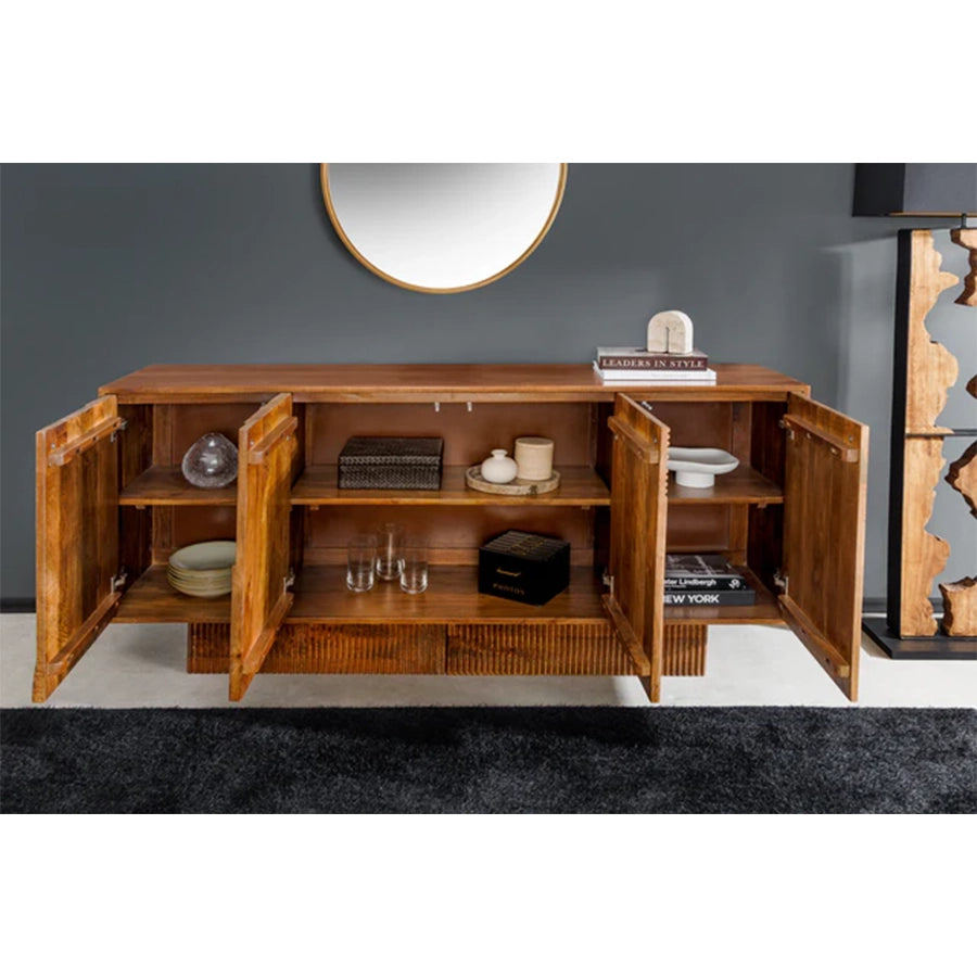 Comoda maro din lemn de mango 170 cm Art Deco
