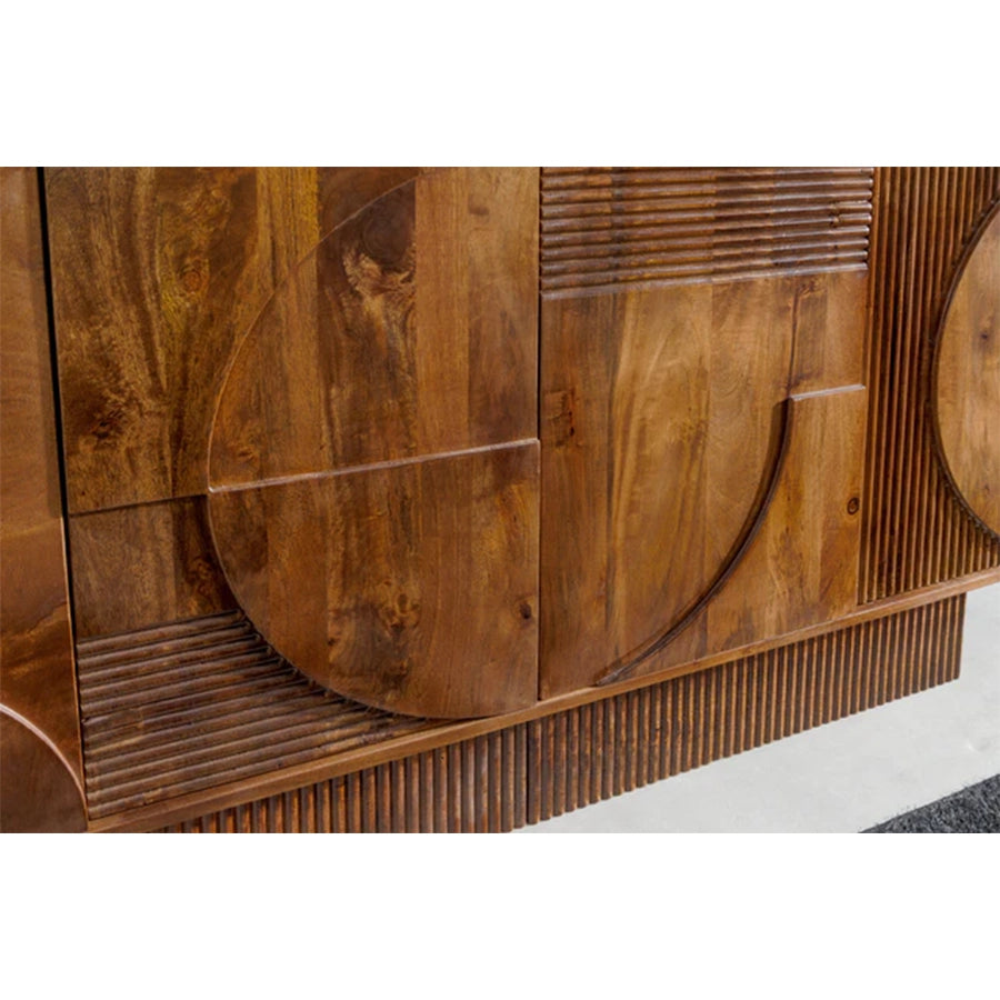 Comoda maro din lemn de mango 170 cm Art Deco