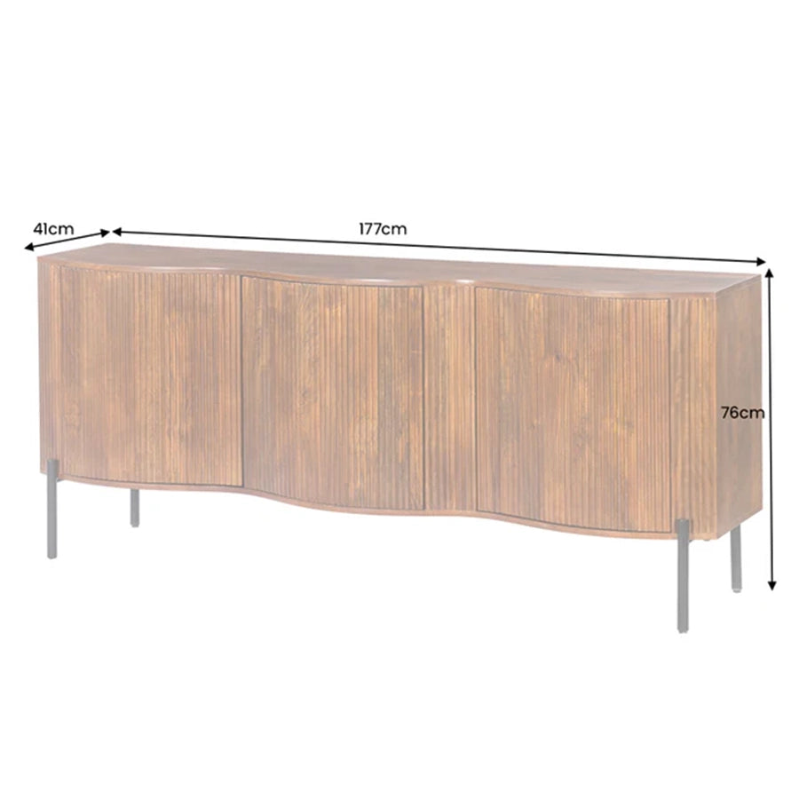 Comoda maro din lemn de mango 180 cm Grandeur
