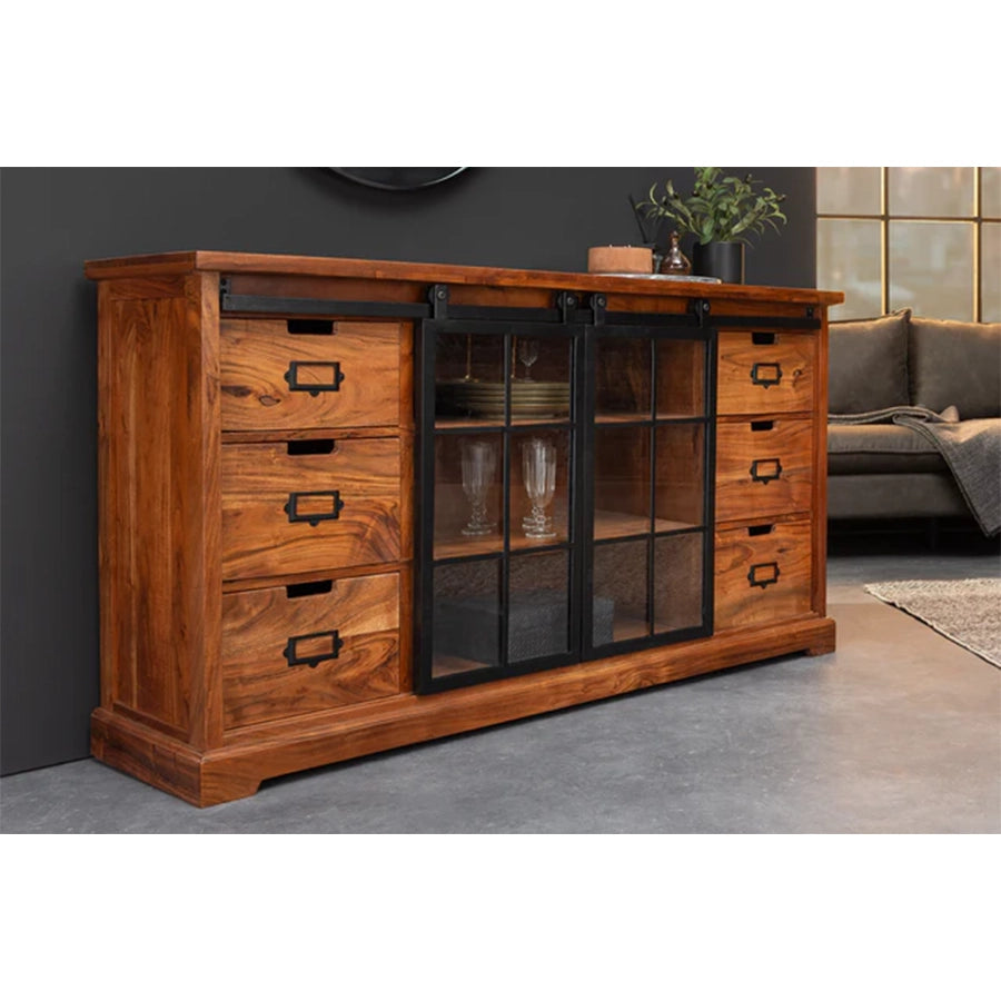 Comoda maro din lemn de salcam 150 cm Heritage