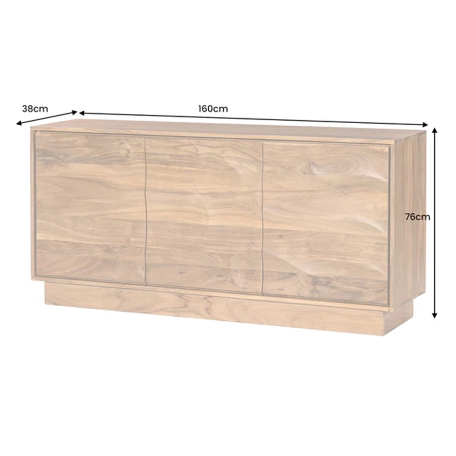 Comoda maro din lemn de salcam 160 cm Desert