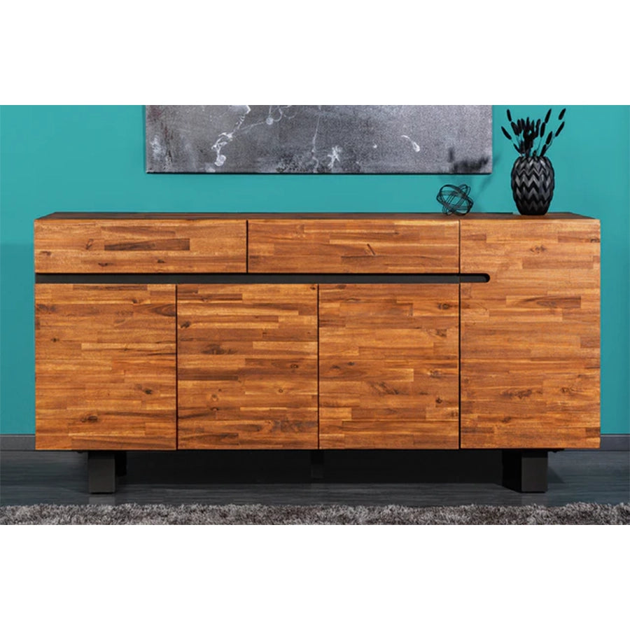 Comoda maro din lemn de salcam 170 cm Genesis