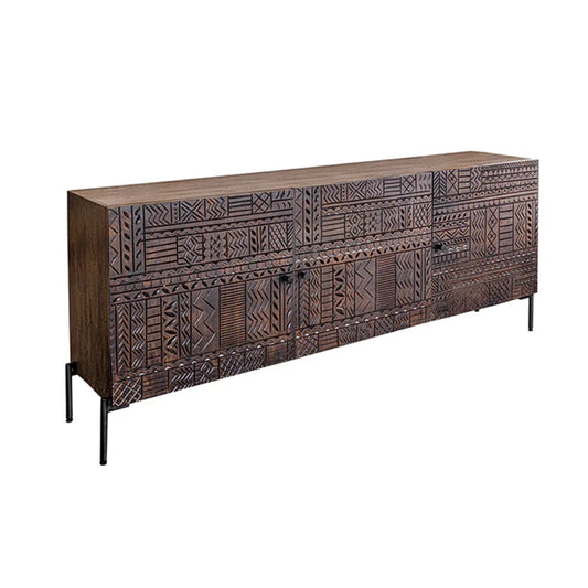 Comoda maro inchis din lemn 180 cm Tribal