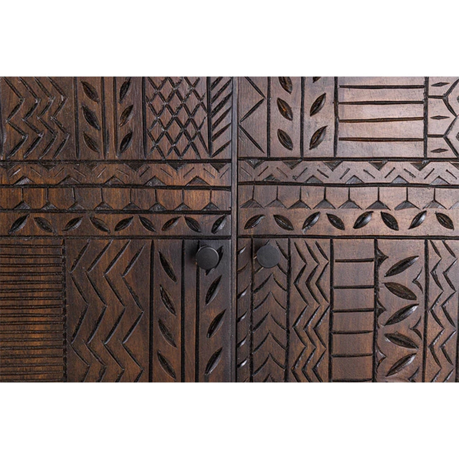 Comoda maro inchis din lemn 180 cm Tribal