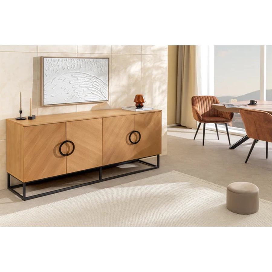 Comoda maro natur din lemn 180 cm Grandezza