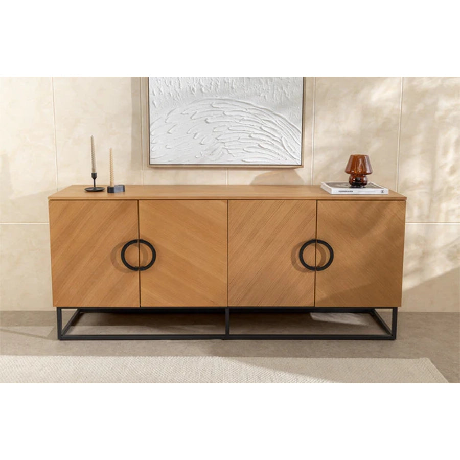 Comoda maro natur din lemn 180 cm Grandezza