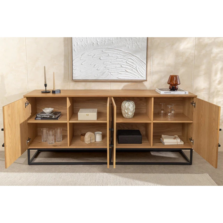 Comoda maro natur din lemn 180 cm Grandezza