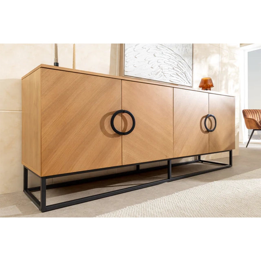 Comoda maro natur din lemn 180 cm Grandezza