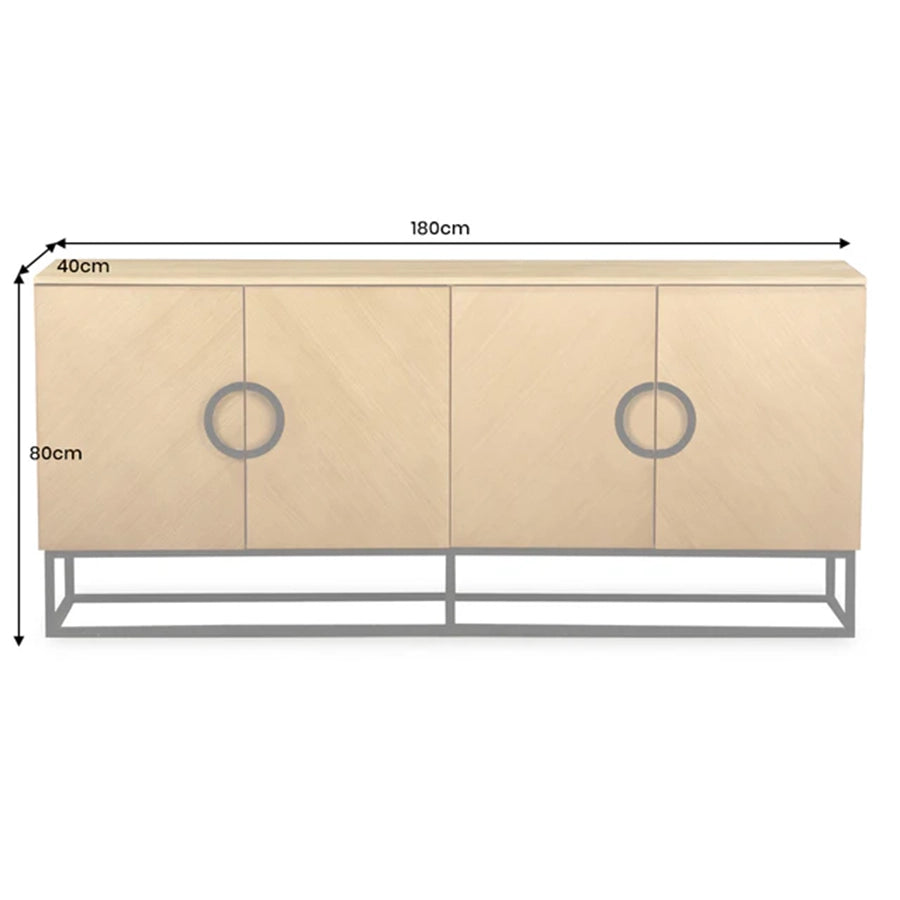 Comoda maro natur din lemn 180 cm Grandezza