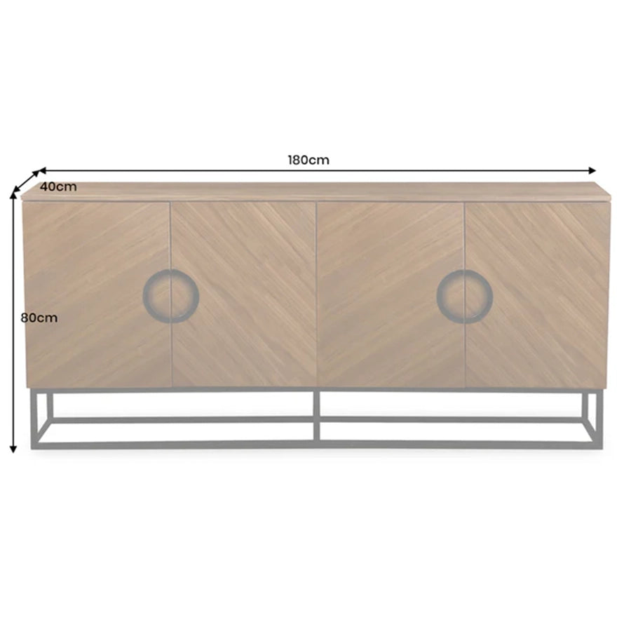 Comoda maro nuc din lemn 180 cm Grandezza