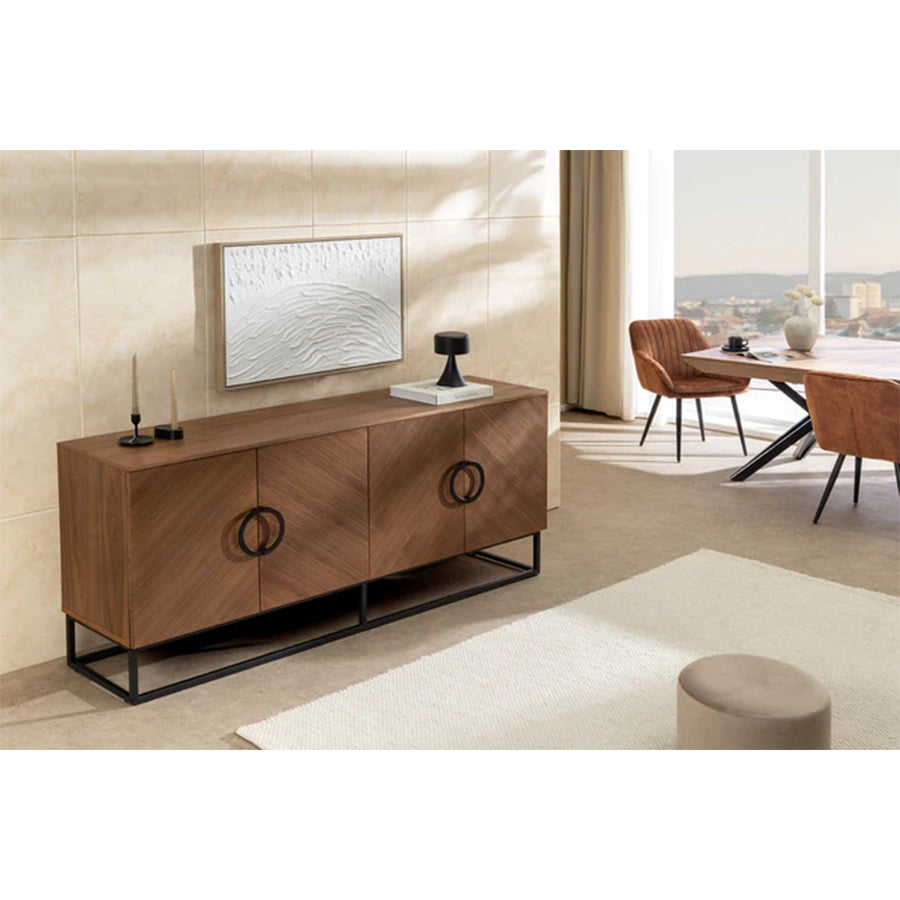Comoda maro nuc din lemn 180 cm Grandezza