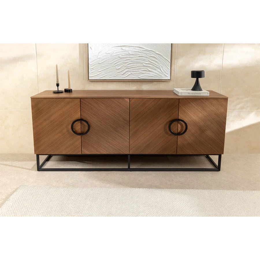 Comoda maro nuc din lemn 180 cm Grandezza