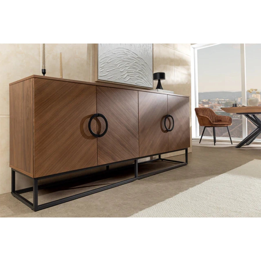 Comoda maro nuc din lemn 180 cm Grandezza