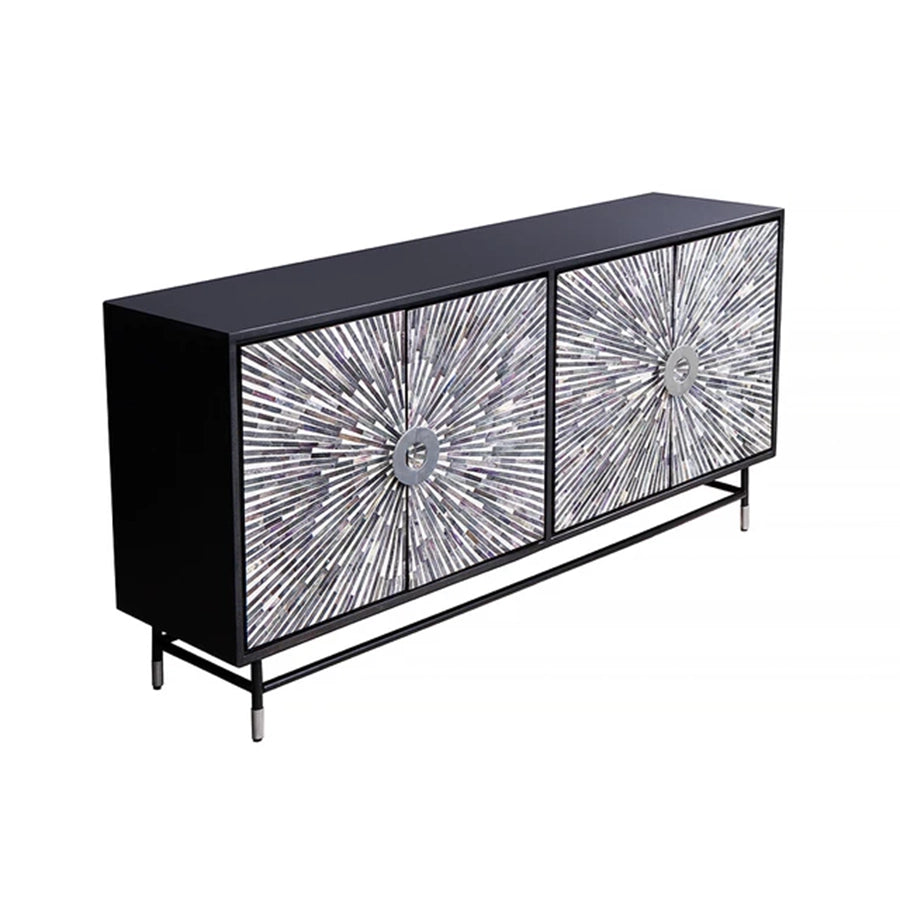 Comoda neagra din MDF 160 cm Heritage