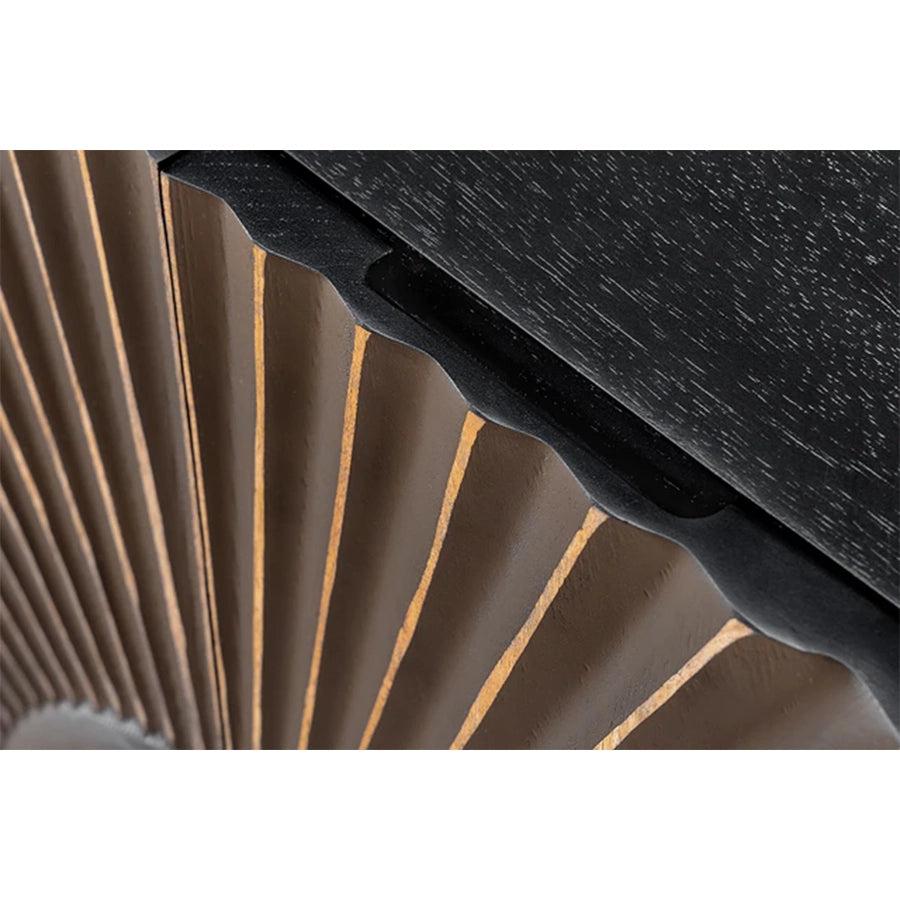 Comoda neagra din lemn 177 cm Solaris
